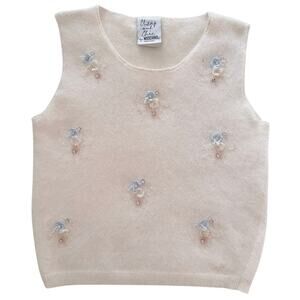 Moschino Cheap Chic Vintage Mohair Wool Beaded Sweater Top Sleeveless